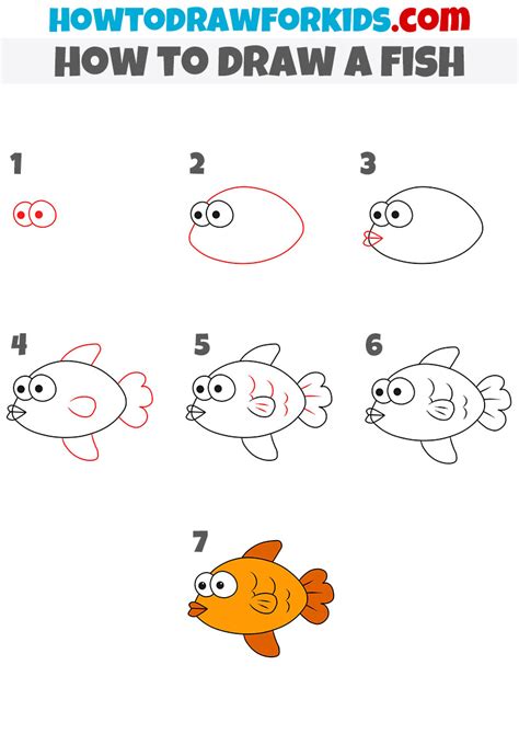 draw  fish easy step  step