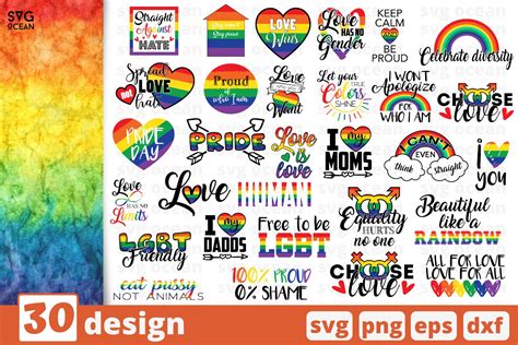 30 Lgbt Pride Svg Cut File Gay Cricut Lesbian Vector