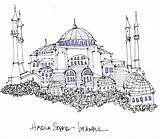 Hagia Istanbul Turkey sketch template