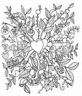 Coloring Pages Vines Hearts Template sketch template