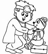 Coloring Vet Pages Hospital Veterinarian Veterinary Teddy Bear Drawing Doctor Medical Doctors Building Architecture Help Cute Color Kids Para Animal sketch template