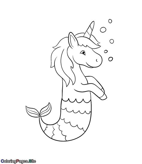 mermaid unicorn coloring page