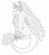 Hippogriff Coloring Pages Baby Griffin Creature Magical Line sketch template