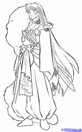 Inuyasha Sesshomaru Colouring Lineart Aome Kagome Naruto Drawings Printablecolouringpages sketch template