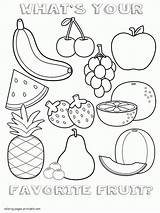 Coloring Healthy Food Pages Printable Fruits Sheet Preschool Print sketch template