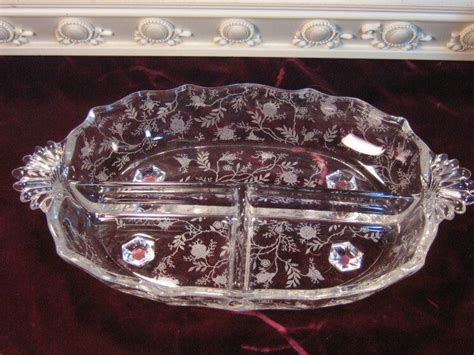 Vintage Fostoria Glass Etched Floral Pattern Crystal