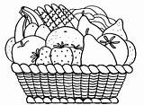 Basket Fruit Fruits Coloring Pages Vegetable Drawing Apple Sketch Bowl Easy Color Printable Empty Arranging Print Pencil Baskets Kids Getdrawings sketch template