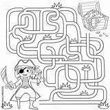 Maze Treasure Labyrinth Kids Coloring Find Game Pirate Chest Help Vector Path Illustration Book Comp Contents Similar Search sketch template