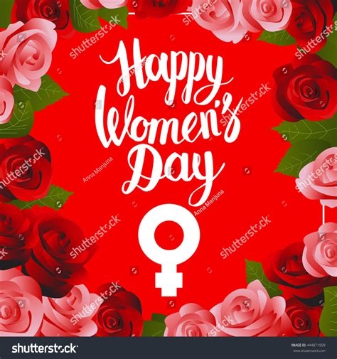 happy womens day postcard lettering stock vector 444871909 shutterstock