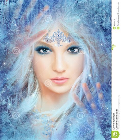 fantasy beautiful fairy woman snow queen stock