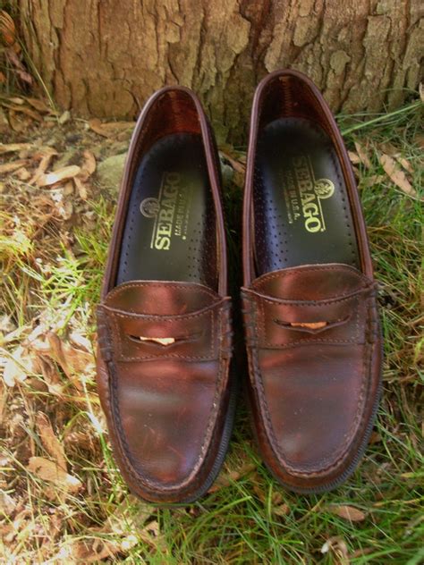 vintage sebago penny loafers oxblood shoes size