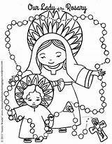 Rosary Rosario Hail Pray Fatima Sorrows Rosenkranz Guadalupe Thecatholickid Praying Getcolorings Incarnation sketch template