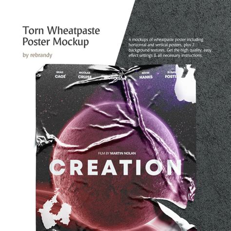 torn wheatpaste poster mockup poster mockup textured background poster horizontal