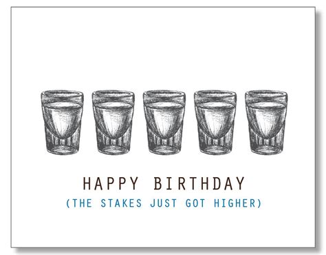 Happy Birthday Dude Alcohol Card Shots Card By Designparlour