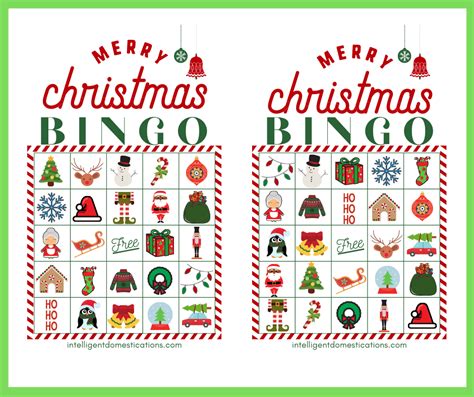 printable christmas bingo cards  large groups