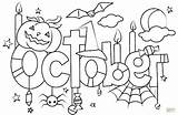 October Pages Halloween Coloring Color Kids Calendar Print Adults sketch template