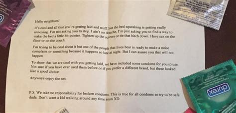 Enjoy The Sex This Letter To A Neighbour Who S Having