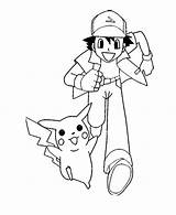Ash Coloring Pikachu Ketchum Pokemon Kids Pages Getcolorings Template sketch template