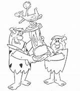 Flintstones Coloring Pages Fred Bowling Flintstone Rubble Barney Characters Action Fun Some sketch template
