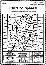 Speech Parts Worksheets Grammar Fun Activity Part Activities Noun Color Nouns Kindergarten Code Teacherspayteachers Sold sketch template