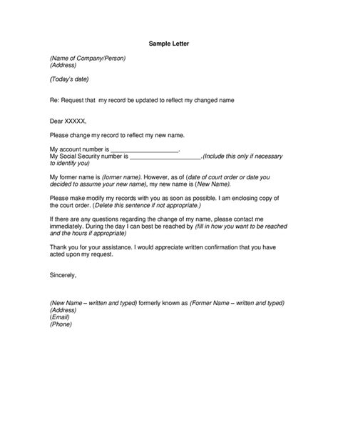 change  request letter  reflect    word   formats
