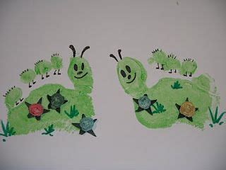 foot print caterpillar card footprint art footprint crafts