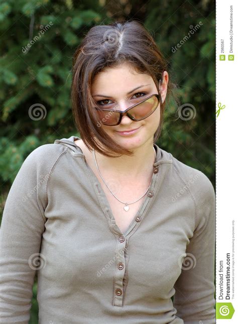 Beautiful Girl With Sunglasses Stock Image Image Of