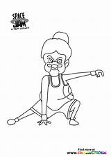 Granny Looney Goon Tunes Lebron sketch template
