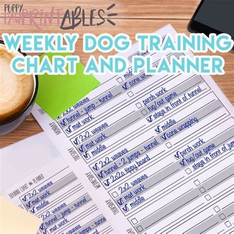 printable dog training chart  planner instant
