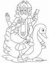 Brahma Hinduism Brahman Vishnu Deforme Criatura Esa Hanuman Krishna Ganesha sketch template