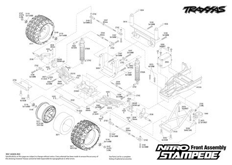 exploded view traxxas nitro stampede  tq rtr front part astra