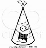 Party Clipart Hat Cartoon Smiling Character Happy Cory Thoman Vector Outlined Coloring Royalty Hats sketch template
