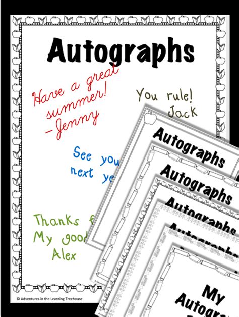 autograph books   teachers autograph books  math