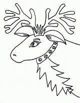 Reindeer Coloring Pages Head Library Clipart Printable Rudolph Popular sketch template
