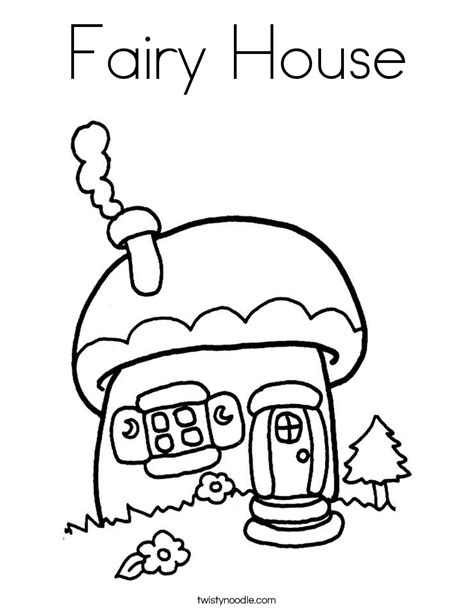fairy house coloring page twisty noodle