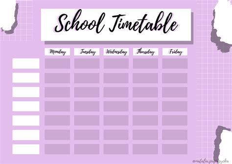 timetable template winning templates