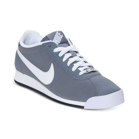 nike mens marquee leather casual sneakers  finish   gray