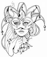 Coloring Pages Gras Mardi Mask Adult Adults Sheets Colouring Clip Jester sketch template