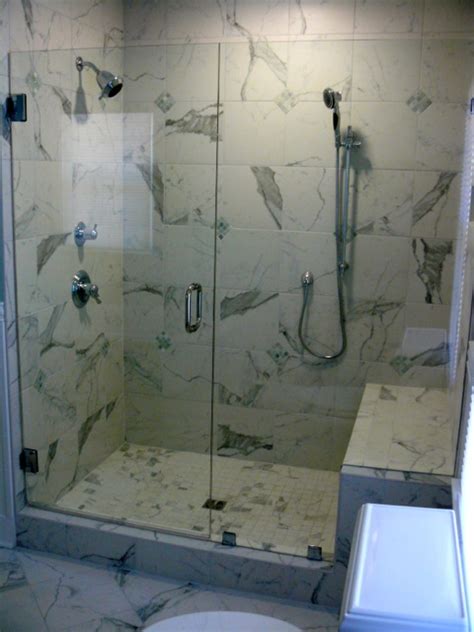 Frameless Shower Door With Bench Seat Virginia Shower