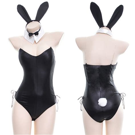 Sexy Cute Bunny Girl Faux Leather Material Rabbit Woman Set Good