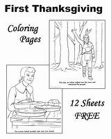 Thanksgiving Coloring First Pages Story Printable Kids Book History Stories Preschool Worksheets Pilgrim Choose Board sketch template