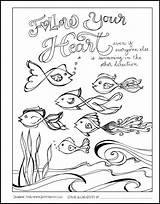 Zenspirations Nature Coloring Pages Expressions Joanne Fink Fish Bible Quote Follow Heart Sheets sketch template