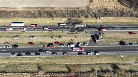 fiery ohio semi bus crash claims  sends   hospitals