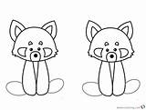 Red Panda Coloring Pages Pandas Clipart Two Printable Color Kids sketch template