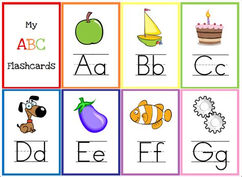printable educational alphabet flashcards  kids