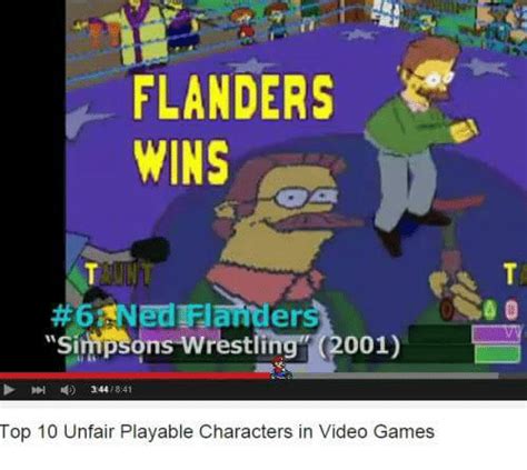 Flanders Wins Ned Flander Simpsons Wrestling 2001 Top 10