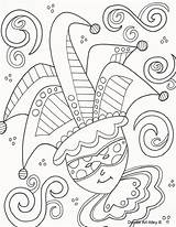 Mardi Gras Coloring Pages Jester Printable Color Doodle Alley Getdrawings Getcolorings sketch template