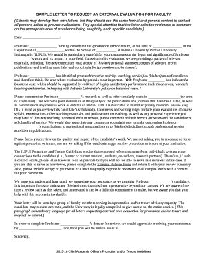 sample letter  request  external evaluation  faculty