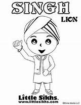Coloring Pages Singh Little Sikh Lion Sikhs sketch template