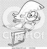 Track Outline Clipart Leaping Hurdle Field Illustration Girl Lineart Royalty Vector Toonaday sketch template